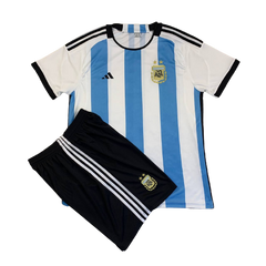 Детская футбольная форма Аргентины (2022-2023), Клуб, Детская, Короткий, 2022/2023, Домашняя, Аргентина, Чистая спина, XXXS (16)