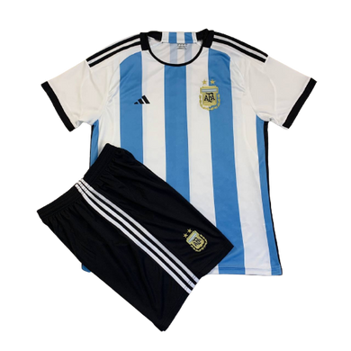 Дитяча футбольна форма Аргентини (2022-2023), Клуб, Дитяча, Короткий, 2022/2023, Домашня, Аргентина, Чиста спина, XXXS (16)