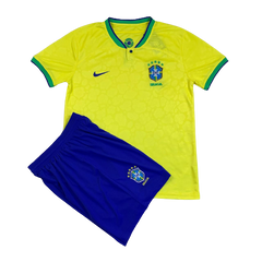 Детская футбольная форма Бразилии (2022-2023), Клуб, Детская, Короткий, 2022/2023, Домашняя, Бразилия, Чистая спина, XXXS (16)