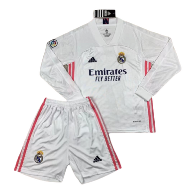 Детская футбольная форма Реал Мадрид длинный рукав (2020-2021), Клуб, Детская, Длинный, 2020/2021, Домашняя, Реал Мадрид, Чистая спина, Испании, XXXS (16)