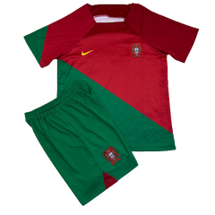 Детская футбольная форма Португалии (2022-2023), Клуб, Детская, Короткий, 2022/2023, Домашняя, Португалия, Чистая спина, XXXS (16)