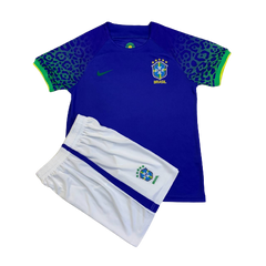 Дитяча футбольна форма Бразилії (2022-2023), Клуб, Дитяча, Короткий, 2022/2023, Виїздна, Бразилия, Чиста спина, XXXS (16)